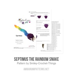 Septimus the Rainbow Snake amigurumi pattern by Smiley Crochet Things