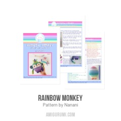 Rainbow Monkey amigurumi pattern by Nanani