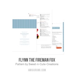 Flynn the fireman fox amigurumi pattern by Sweet N' Cute Creations