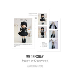 Wednesday amigurumi pattern by Kreatyvchen