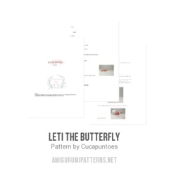 Leti the butterfly amigurumi pattern by Cucapuntoes