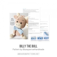 Billy the Bull amigurumi pattern by Bluesparrow Handmade