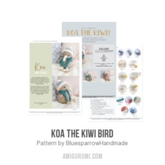 Koa the Kiwi Bird amigurumi pattern by Bluesparrow Handmade