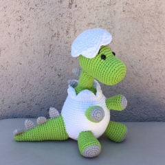 Baby Dino amigurumi pattern by Tejidos con alma