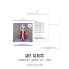 Mrs. Clauss amigurumi pattern by Tejidos con alma