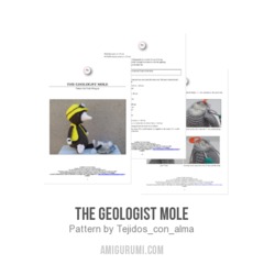 The geologist mole amigurumi pattern by Tejidos con alma