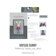 Vintage Bunny amigurumi pattern by Tejidos con alma