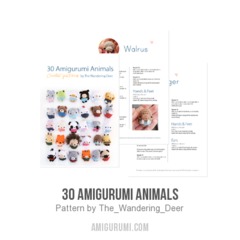 30 Amigurumi Animals amigurumi pattern by The Wandering Deer