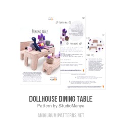 Dollhouse Dining table amigurumi pattern by StudioManya