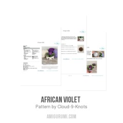 African Violet  amigurumi pattern by Cloud 9 Knots