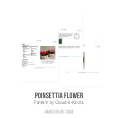 Poinsettia Flower amigurumi pattern by Cloud 9 Knots