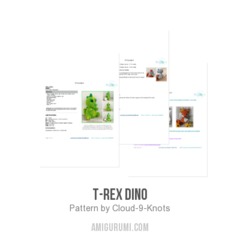 T-Rex Dino amigurumi pattern by Cloud 9 Knots