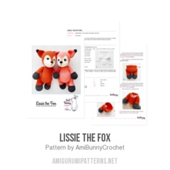 Lissie the Fox amigurumi pattern by AmiBunnyCrochet