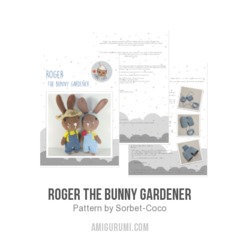 Roger the bunny gardener amigurumi pattern by Coco On The Rainbow