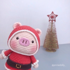 Galvin The Santa Pig amigurumi pattern by Jenniedolly