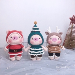 Mori The Christmas Tree Pig amigurumi by Jenniedolly