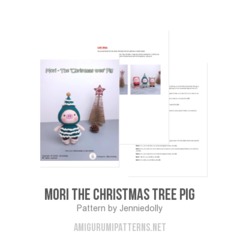Mori The Christmas Tree Pig amigurumi pattern by Jenniedolly
