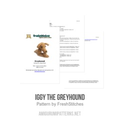 Iggy the Greyhound amigurumi pattern by FreshStitches