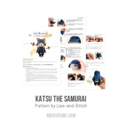 Katsu the samurai amigurumi pattern by Lise & Stitch
