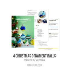 4 Christmas Ornament Balls amigurumi pattern by Lennutas