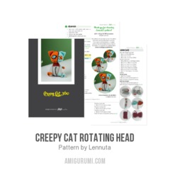 Creepy Cat Rotating Head amigurumi pattern by Lennutas