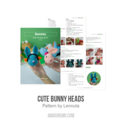 Cute Bunny Heads amigurumi pattern by Lennutas