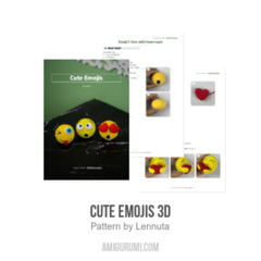 Cute Emojis 3D amigurumi pattern by Lennutas
