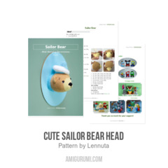 Cute Sailor Bear Head amigurumi pattern by Lennutas