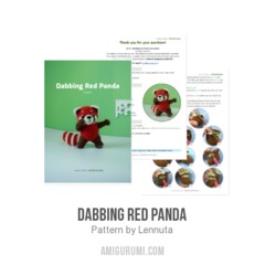 Dabbing Red Panda amigurumi pattern by Lennutas
