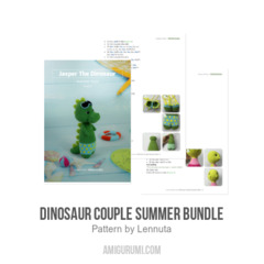 Dinosaur Couple Summer Bundle amigurumi pattern by Lennutas