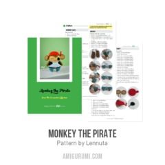 Monkey the Pirate amigurumi pattern by Lennutas