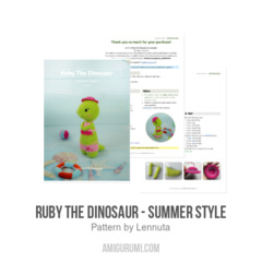 Ruby the Dinosaur - Summer Style amigurumi pattern by Lennutas