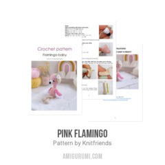Pink flamingo amigurumi pattern by Knit.friends