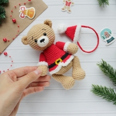 Santa the bear amigurumi pattern by Knit.friends