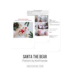 Santa the bear amigurumi pattern by Knit.friends