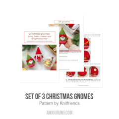 Set of 3 Christmas gnomes amigurumi pattern by Knit.friends