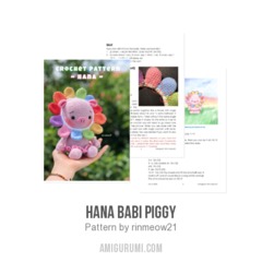 Hana babi piggy amigurumi pattern by rinmeow21