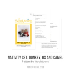 Nativity set: Donkey, ox and Camel amigurumi pattern by Woolytoons