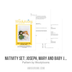 Nativity set: Joseph, Mary and baby Jesus amigurumi pattern by Woolytoons