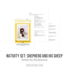 Nativity set: Shepherd and his sheep amigurumi pattern by Woolytoons