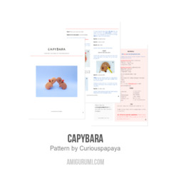 Capybara amigurumi pattern by Curiouspapaya