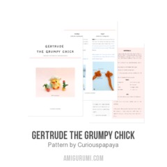 Gertrude the Grumpy Chick amigurumi pattern by Curiouspapaya