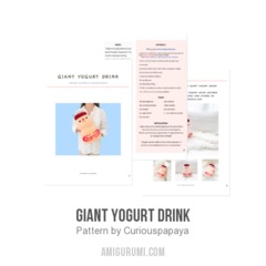 Giant Yogurt Drink amigurumi pattern by Curiouspapaya