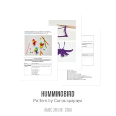 Hummingbird amigurumi pattern by Curiouspapaya