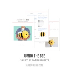 Jumbo the Bee amigurumi pattern by Curiouspapaya