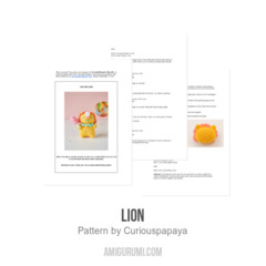 Lion amigurumi pattern by Curiouspapaya