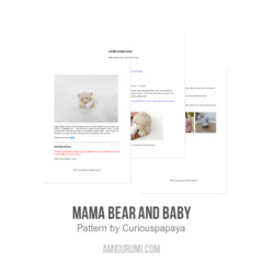 Mama Bear and Baby amigurumi pattern by Curiouspapaya