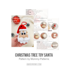 Christmas tree toy Santa amigurumi pattern by Mommy Patterns