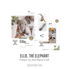 Ellie, the Elephant amigurumi pattern by Ana Maria Craft