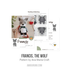 Francis, the Wolf amigurumi pattern by Ana Maria Craft